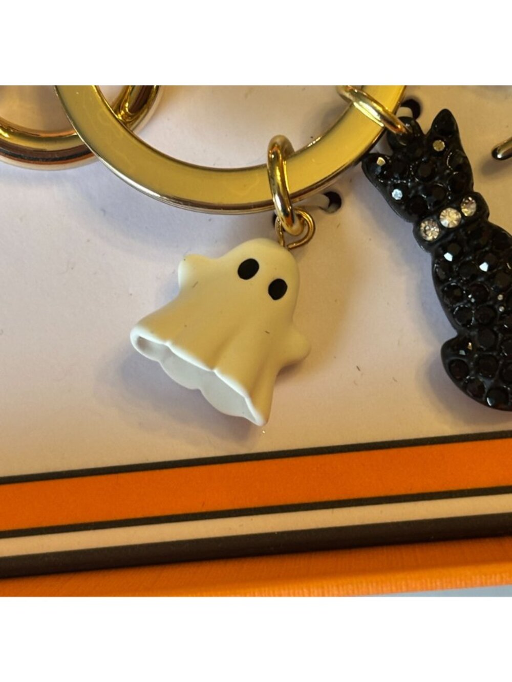 True To Form Halloween Handbag Charm Pumpkin Spider Black Cat Ghost Keyring Clip - Picture 5 of 13